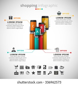 Vector illustration of shopping infographic.