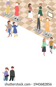 Vector illustration of shopping mall