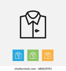 Vector Illustration Of Shopping Symbol On Shirt Outline. Premium Quality Isolated Blouse Element In Trendy Flat Style.