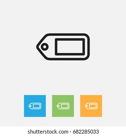 Vector Illustration Of Shopping Symbol On Label Outline. Premium Quality Isolated Tag Element In Trendy Flat Style.