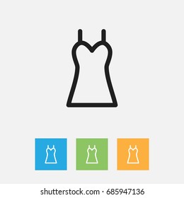 Vector Illustration Of Shopping Symbol On Garment Outline. Premium Quality Isolated Dress Element In Trendy Flat Style.