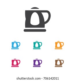 Vector Illustration Of Shopping Symbol On Kettle Icon. Premium Quality Isolated Teapot Element In Trendy Flat Style.