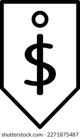 Vector illustration of shopping tag with dollar symbol.