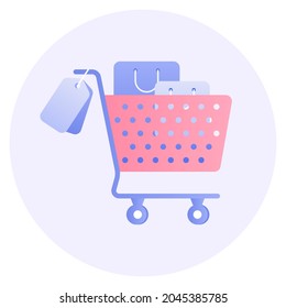 Vector illustration of a shopping trolley.