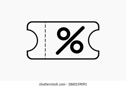 Vector illustration of shopping voucher icon on gray background