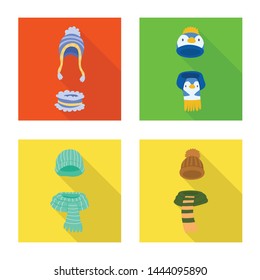 Vector illustration of shopping and warm logo. Set of shopping and texture vector icon for stock.