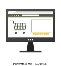 Ilustración vectorial del sitio web de compras