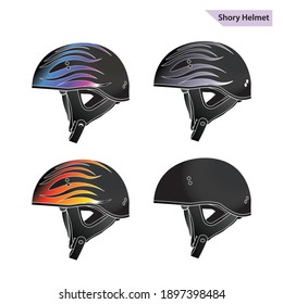Vector illustration of Short helmet on white background