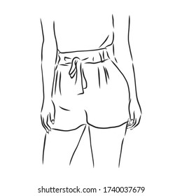Vector illustration of shorts. Casual clothes. shorts, vector sketch illustration