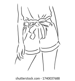 Vector illustration of shorts. Casual clothes. shorts, vector sketch illustration