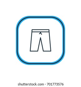 Vector Illustration Of Shorts Outline. Beautiful Clothes Element Also Can Be Used As Swimming Trunks Element.