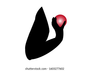 Vector illustration of shot put  .