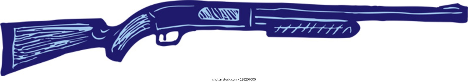 Vector illustration of shotgun