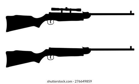 Vector illustration of shotguns silhouettes