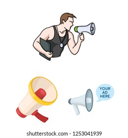 Vector illustration of shout  and loudspeaker icon. Collection of shout  and alert stock vector illustration.