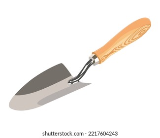 Vector Illustration Shovel Isolated On White Background. Carpentry Hand Tools.