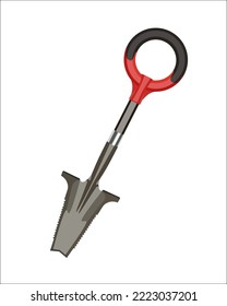 Vector Illustration Shovel Isolated On White Background. Carpentry Hand Tools.