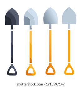 vector illustration of shovel, spade, illustration for builder tools.  with a minimalist flat design style.  eps 10.