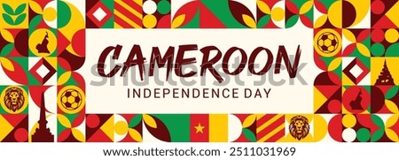 A vector illustration to show Cameroon flag in a celebration backgrounds