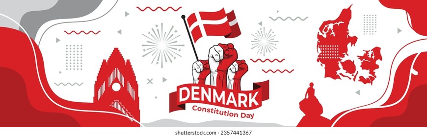 A vector illustration to show Danish flag in a celebration backgrounds

