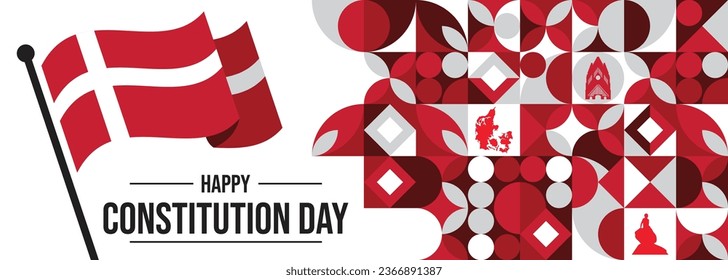 A vector illustration to show Danish flag in a celebration backgrounds

