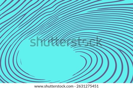 Vector illustration showcases bold wavy purple lines on a bright cyan background, capturing a dynamic, modern abstract look in the current trendy optical art and minimalist graphic design style.
