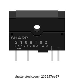 Vector illustration showcases a Single Pole Double Throw (SPDT) relay, a versatile electrical switch commonly used in various electronic applications