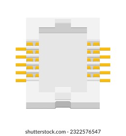 Ilustración vectorial que muestra un receptor GPS de 50 canales con un conector SMD