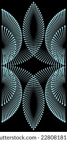 A vector illustration showcasing an abstract angular pattern in shades of blue against a black background. various geometric shapes with lines, creating a textured and dynamic visual for designing