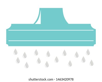vector illustration of shower with drops of water