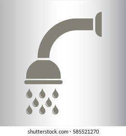 Ilustración vectorial del icono de ducha en gris
