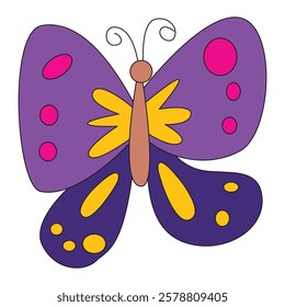 vector illustration showing butterfly smiling