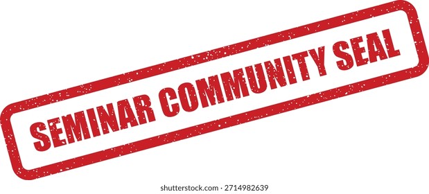 A vector illustration showing a distressed red rubber stamp, bearing 