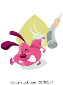 vector illustration showing a dog being disciplined