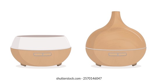 Vector illustration showing electric essential oil diffuser. Aromatherapy.