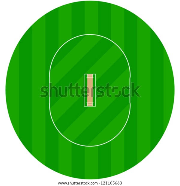 Vector Illustration Showing Ground Cricket Field Stock Vector (Royalty ...