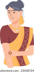 Vector Illustration Showing Indian People's Rich Lifestyle, Fashion, Culture, Habits, Tradition, Clothing, Food