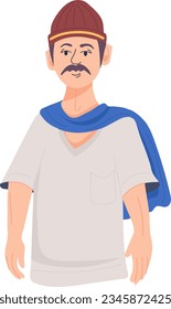 Vektorgrafik mit dem reichen Lebensstil, Mode, Kultur, Gewohnheiten, Tradition, Kleidung, Essen