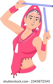 Vector Illustration Showing Indian People's Rich Lifestyle, Fashion, Culture, Habits, Tradition, Clothing, Food