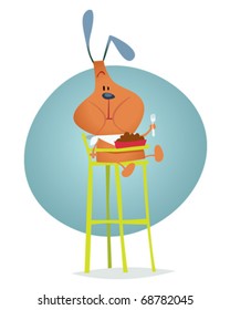 vector illustration showing a pet eating