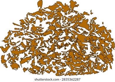 Vector illustration showing a pile of small dried shrimp