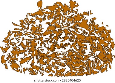Vector illustration showing a pile of small dried shrimp