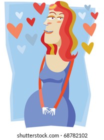 vector illustration showing a pregnant woman