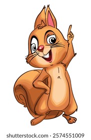 Vector illustration showing a squirrel standing and smiling
