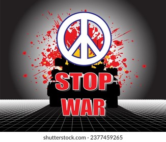 Vektorgrafik mit einem Symbol, das den Krieg beenden möchte.