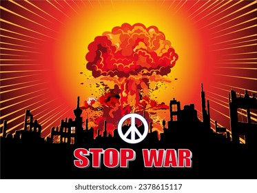 Vector illustration showing a symbol requesting to stop the war.