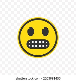 Vector illustration of showing teeth emoticons. Colored icons for website design .Simple design on transparent background (PNG).