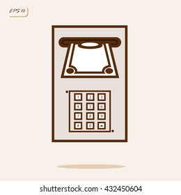 Vector illustration showing terminal for money. Sign and symbol