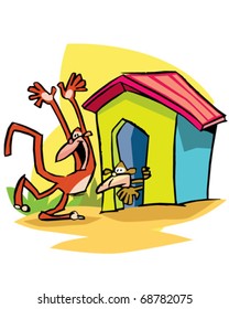 vector illustration showing two monkeys