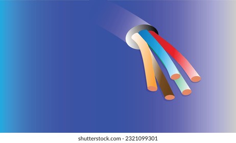 Vector illustration showing various colors of electric wires. electrical appliance power cord Wires in Electronic Circuits I